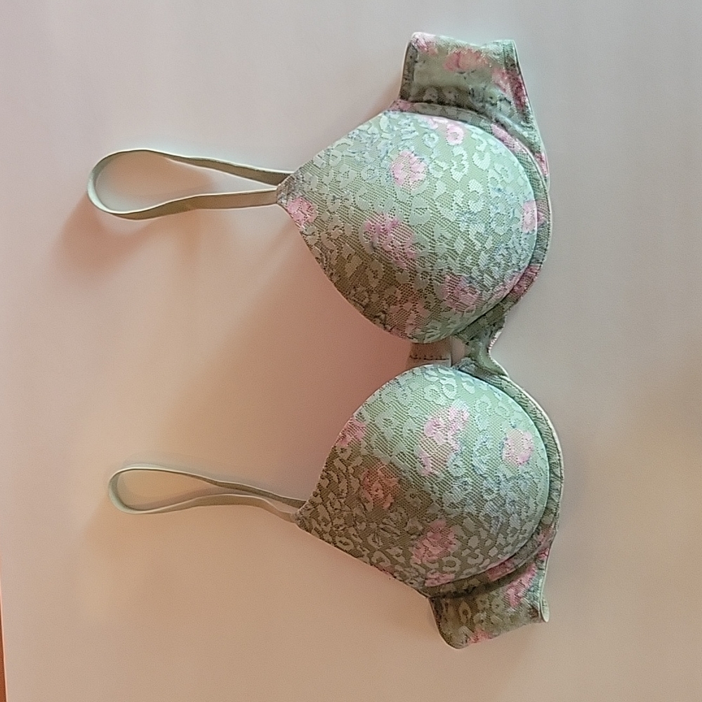 PINK teal and pink floral bra size 36B